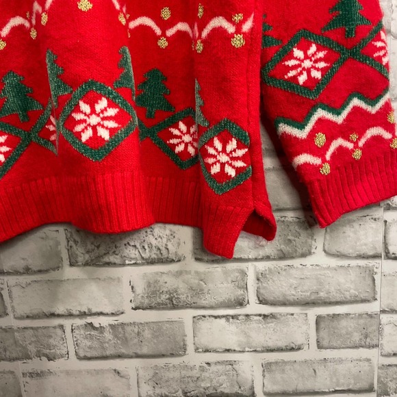 Holiday Time Sweater Red Green Merry Christmas 1X (16W-18W) - Picture 4 of 9